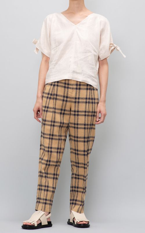 リネンVネックプルオーバー