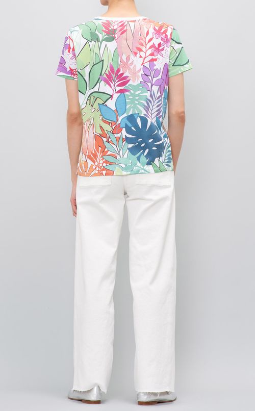 コットンリーフプリントTシャツ