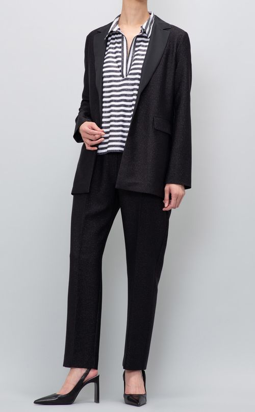 ボーダーオープンネックカットソー