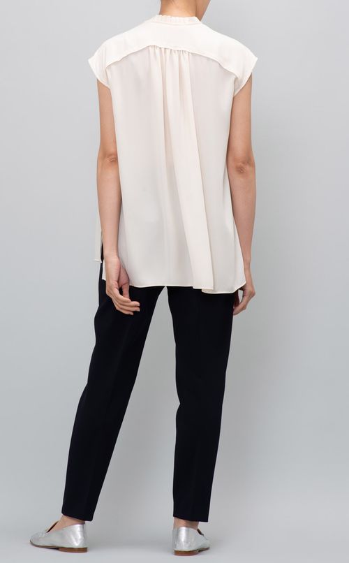 バックサテンリボンブラウス