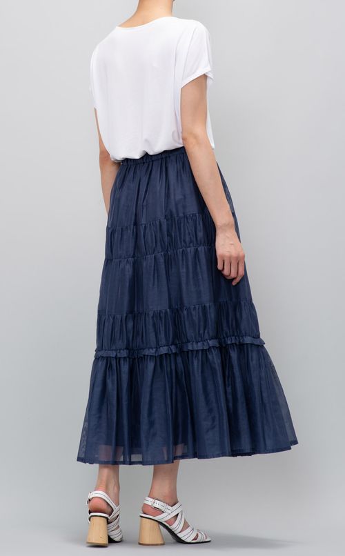 オーガンジーティアードロングスカート