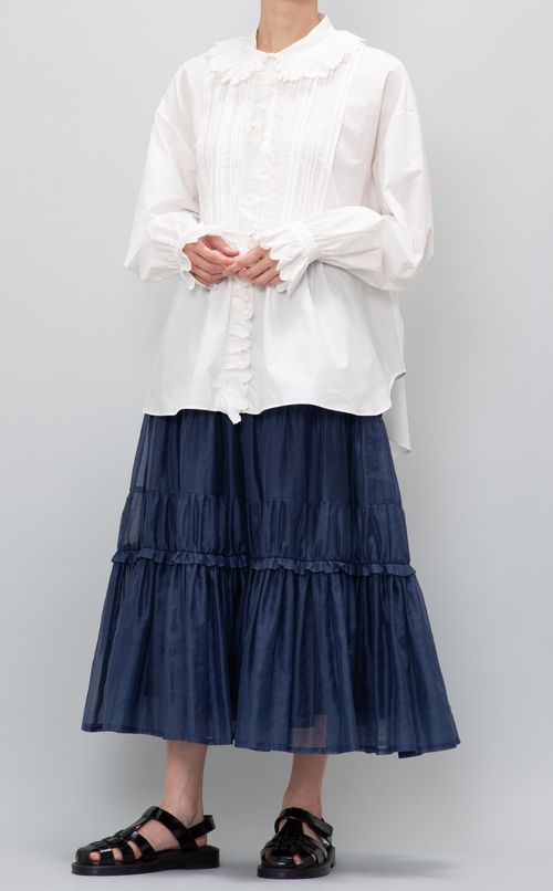 オーガンジーティアードロングスカート