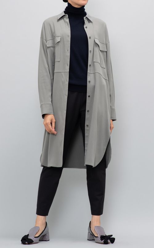 シルクシャツミニワンピース