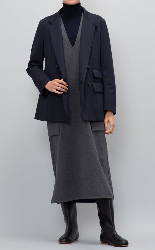 コットン混Vネックジャンパースカート