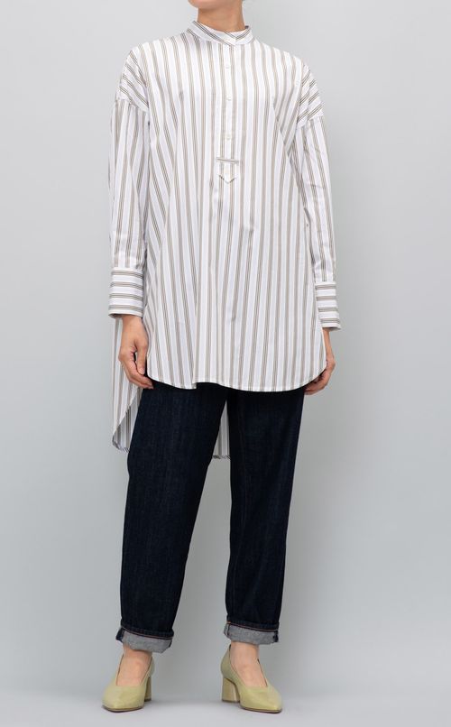 ストライププルオーバーシャツ