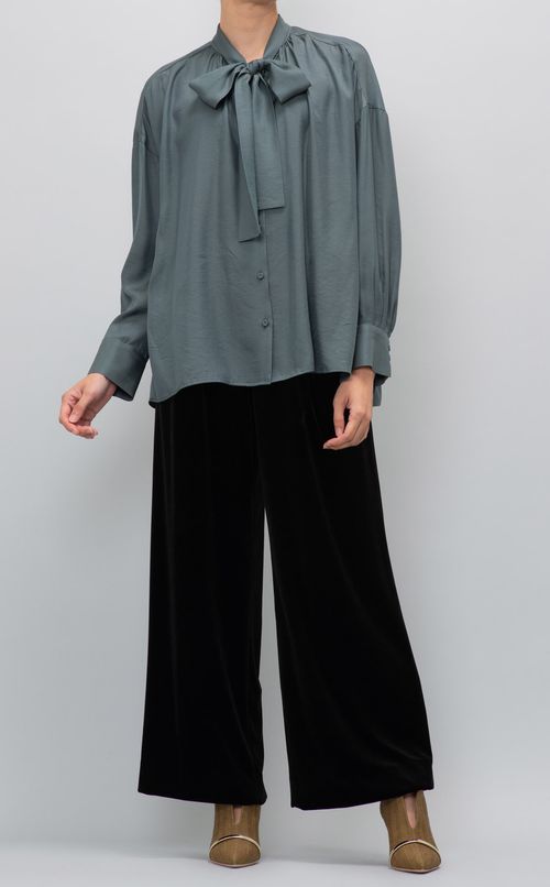 ツイルボウタイブラウス