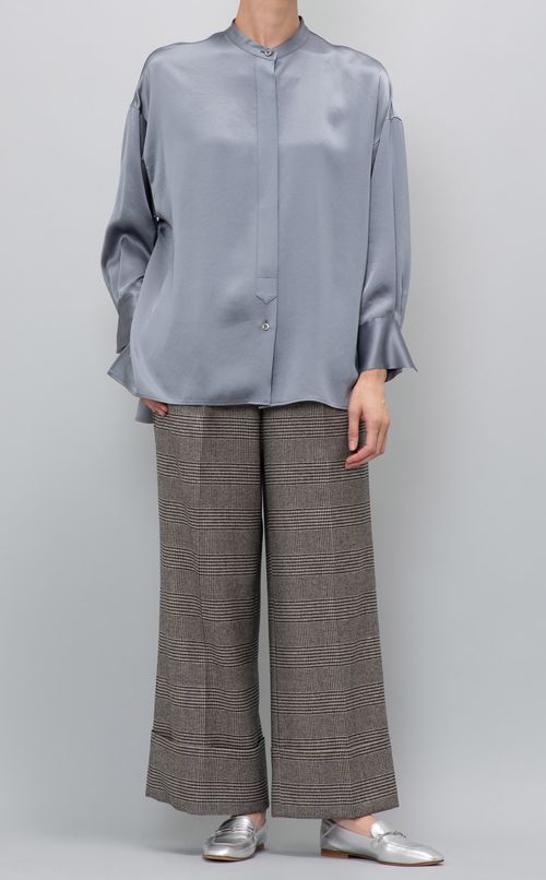 サテンロングスリーブシャツ