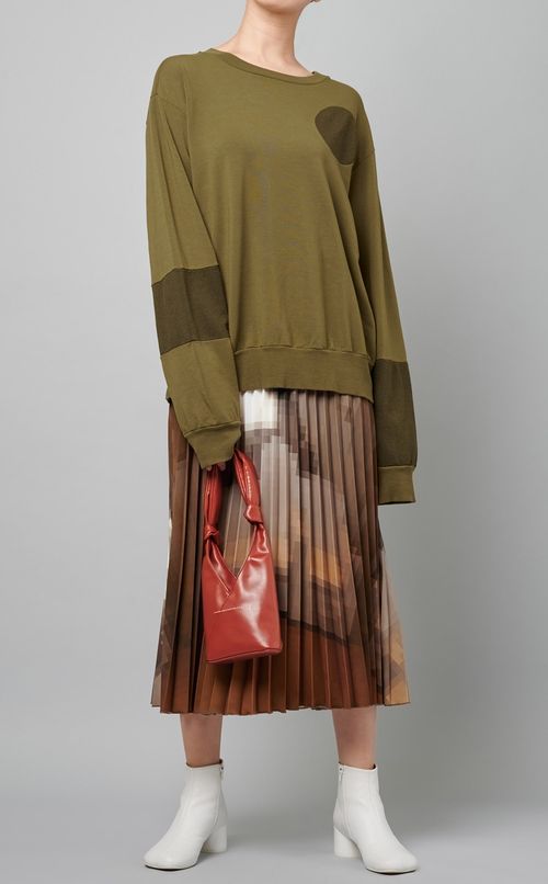 プリントプリーツミディスカート