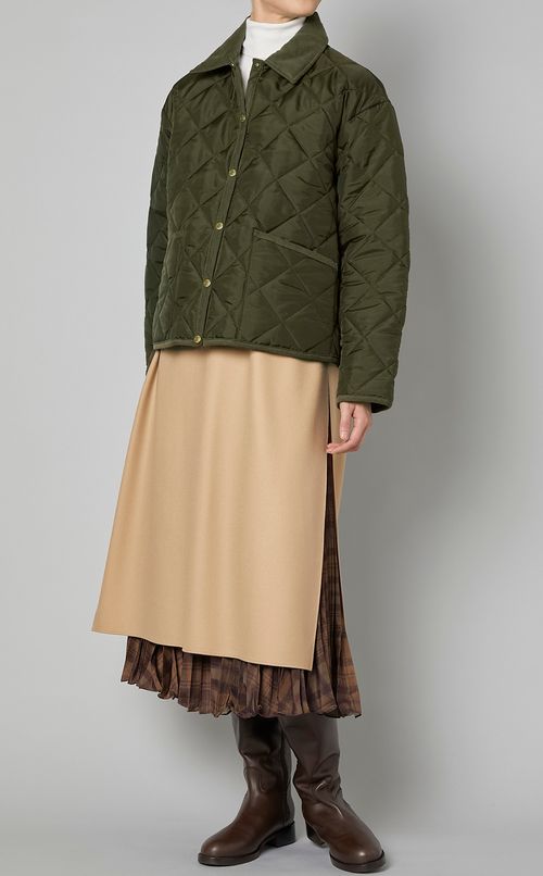 梳毛フラノVネックワンピース