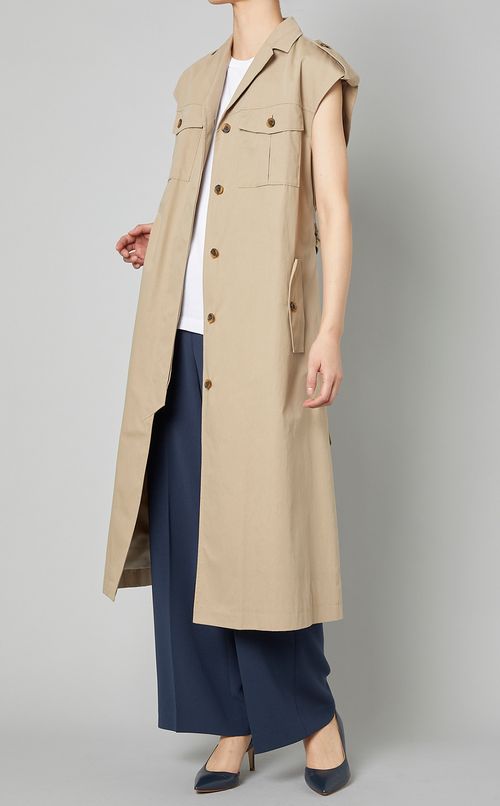 トレンチディティールロングベスト