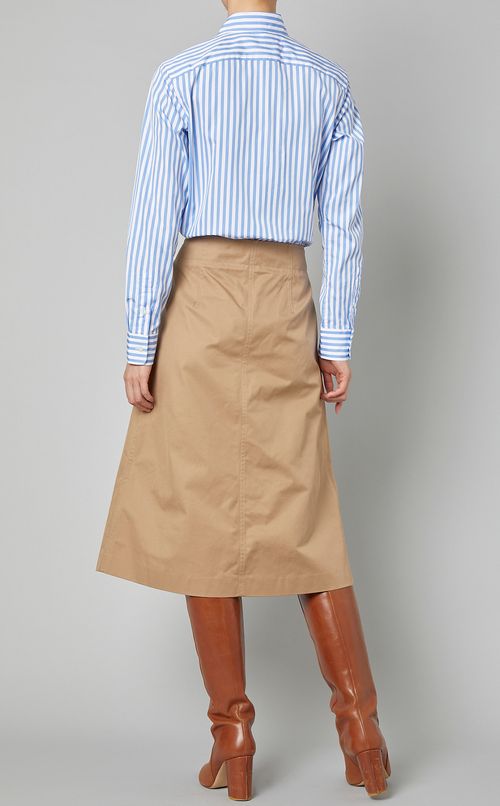 ワイドカラーストライプシャツ