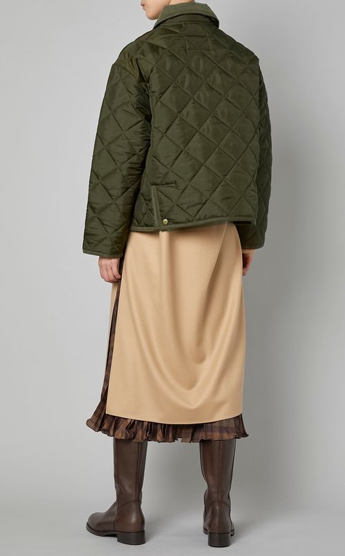 襟付きキルティングショートブルゾン