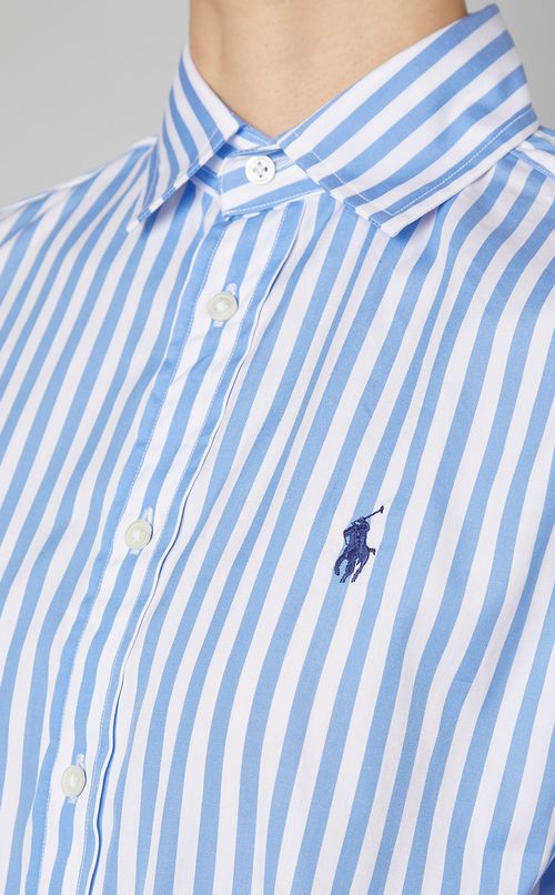 ワイドカラーストライプシャツ