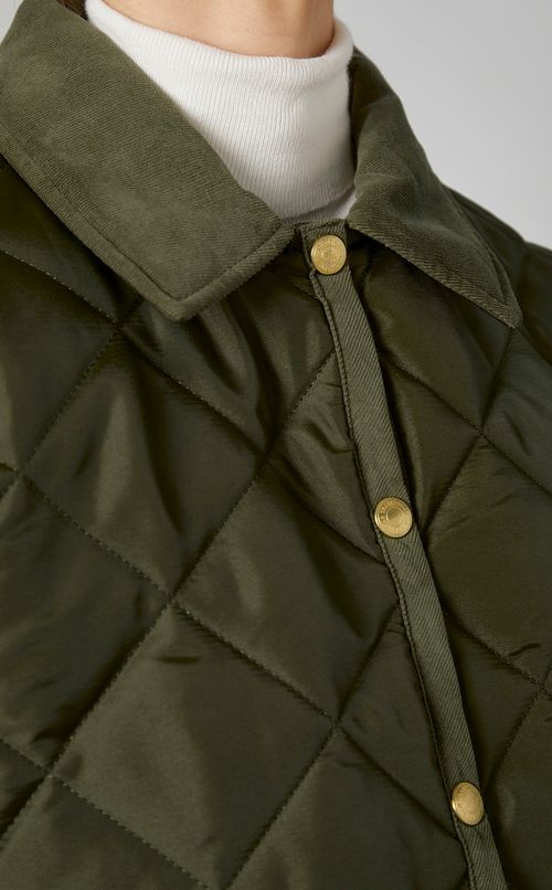 襟付きキルティングショートブルゾン