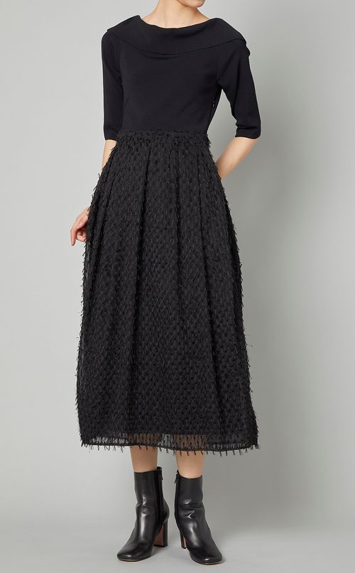 コクーンニットコンビワンピース