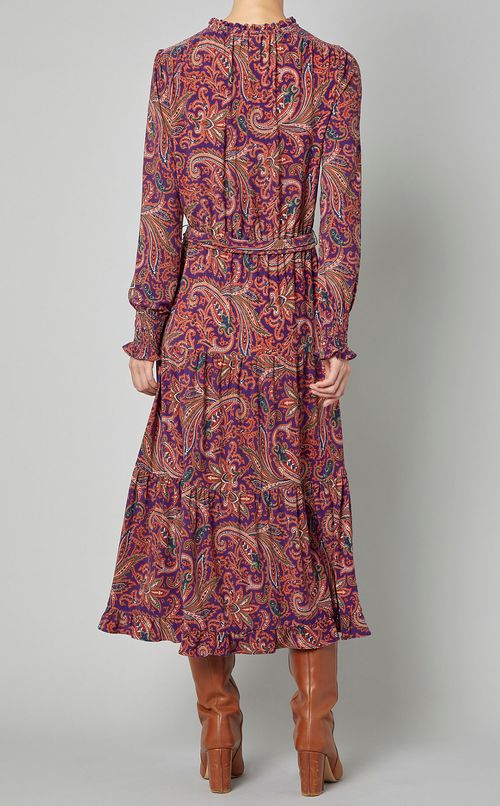 ペイズリープリントロングワンピース