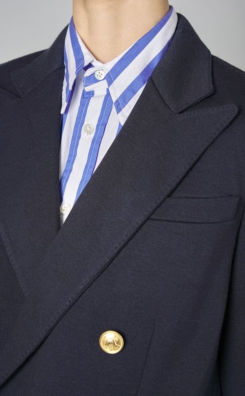 ピークドラペルダブルジャケット