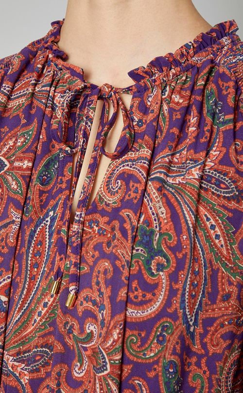 ペイズリープリントロングワンピース