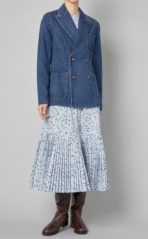 フラワープリントプリーツワンピース