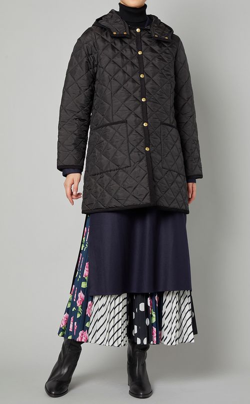 フーディキルティングミディコート