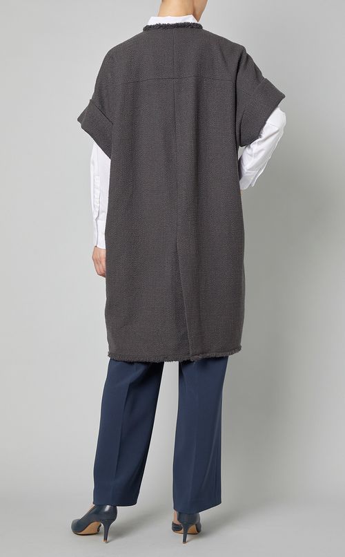 ウールミックスハーフスリーブコート