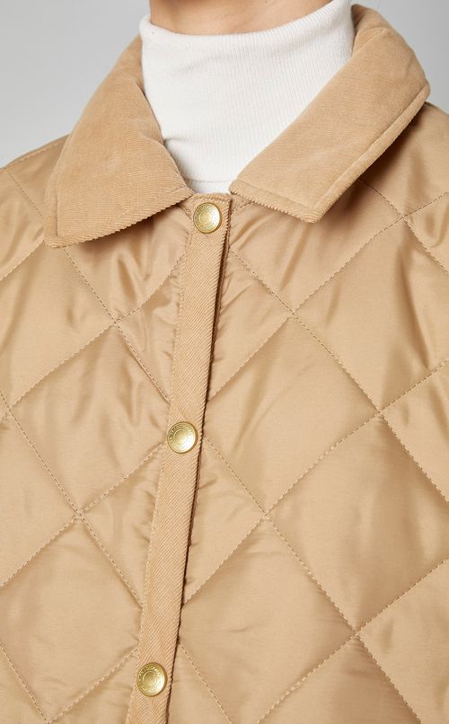 襟付きキルティングロングコート