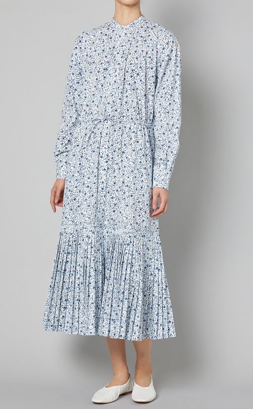 フラワープリントプリーツワンピース