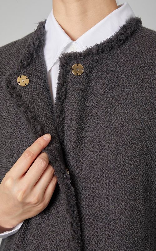 ウールミックスハーフスリーブコート