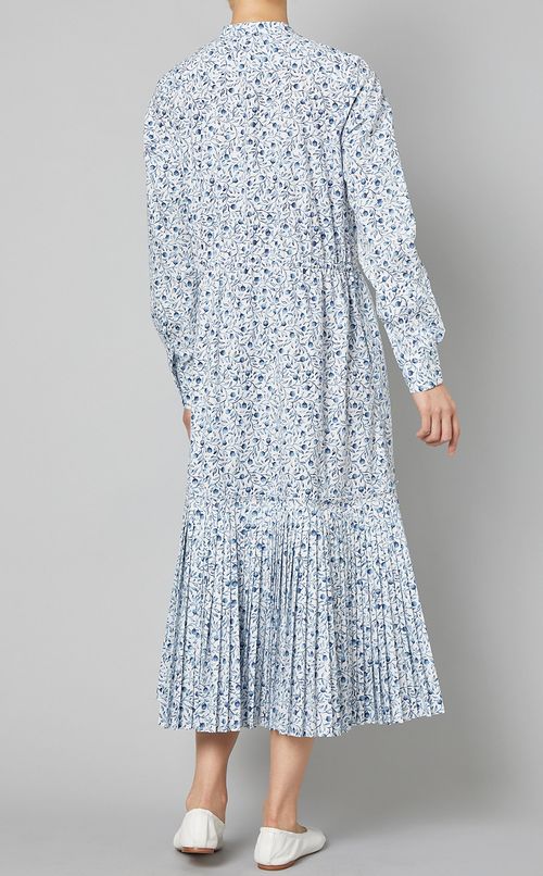 フラワープリントプリーツワンピース