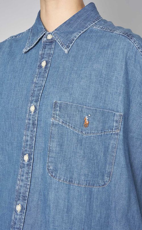 ドロップショルダーデニムシャツ