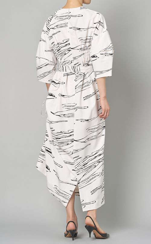 プリントシャーリングワンピース