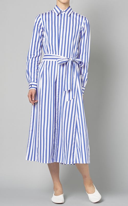 ストライプシャツワンピース