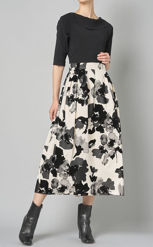 コクーンニットコンビワンピース