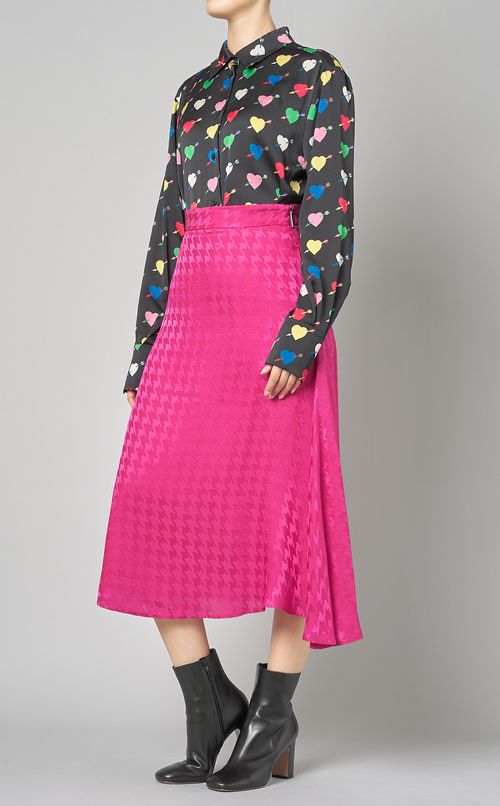 ハートプリン卜ロングスリーブブラウス