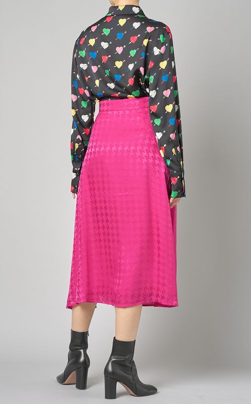 ヘリンボーンプリントフレアスカート