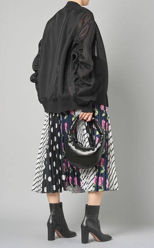 フラワードットプリントプリーツスカート