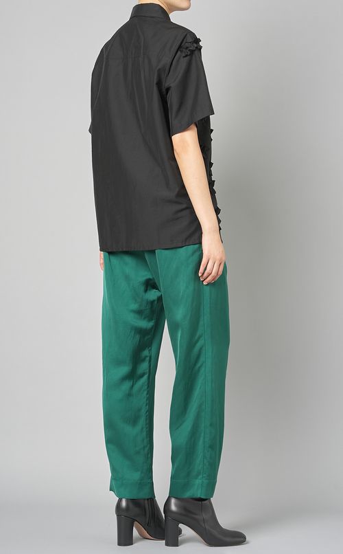 ウエストバンドタッククロップドパンツ