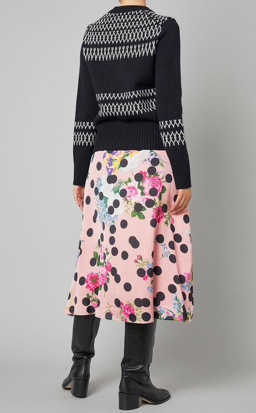 フラワードットプリントフレアスカート