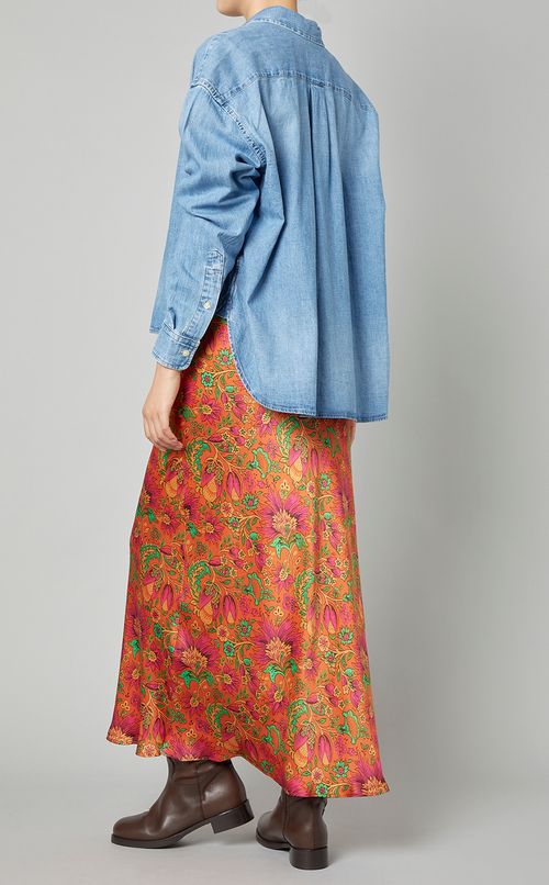 フラワープリントナロースカート