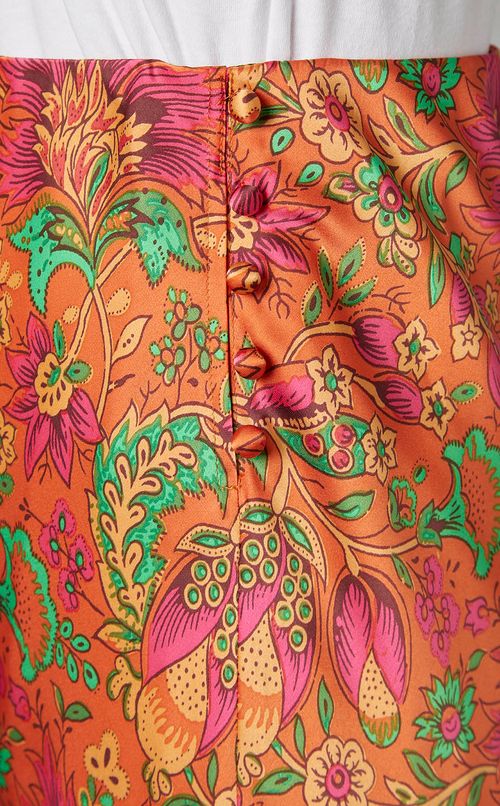 フラワープリントナロースカート