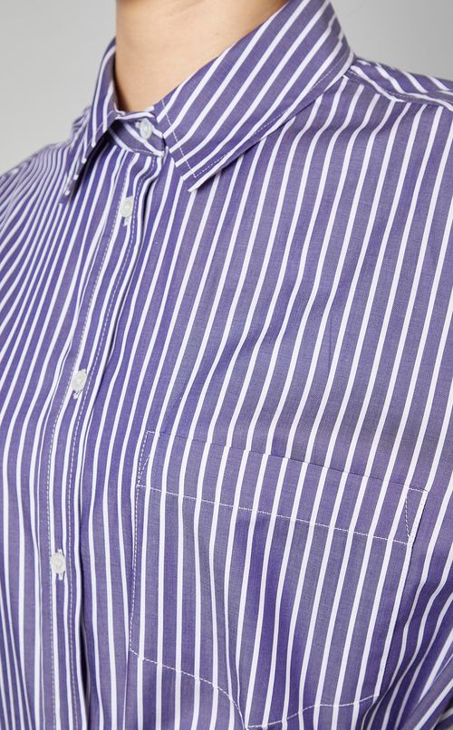 コットンストライプレギュラーカラーシャツ