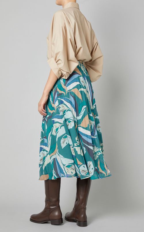 ハンドドローイングプリントスカート