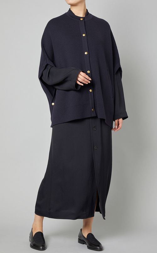 アセテートギャバロングワンピース