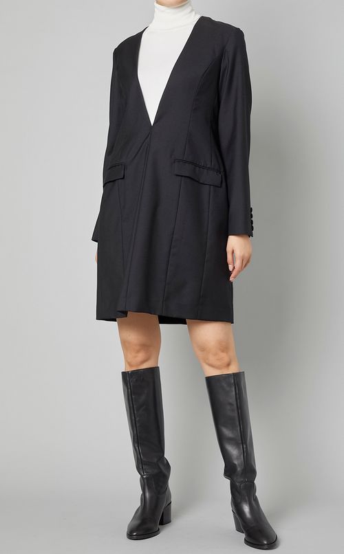 Vネックテーラードワンピース