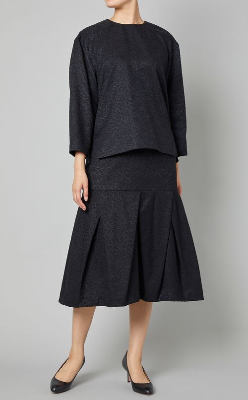 ラメブークレペプラムスカート