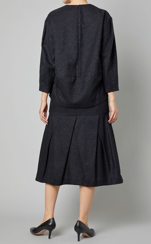 ラメブークレペプラムスカート