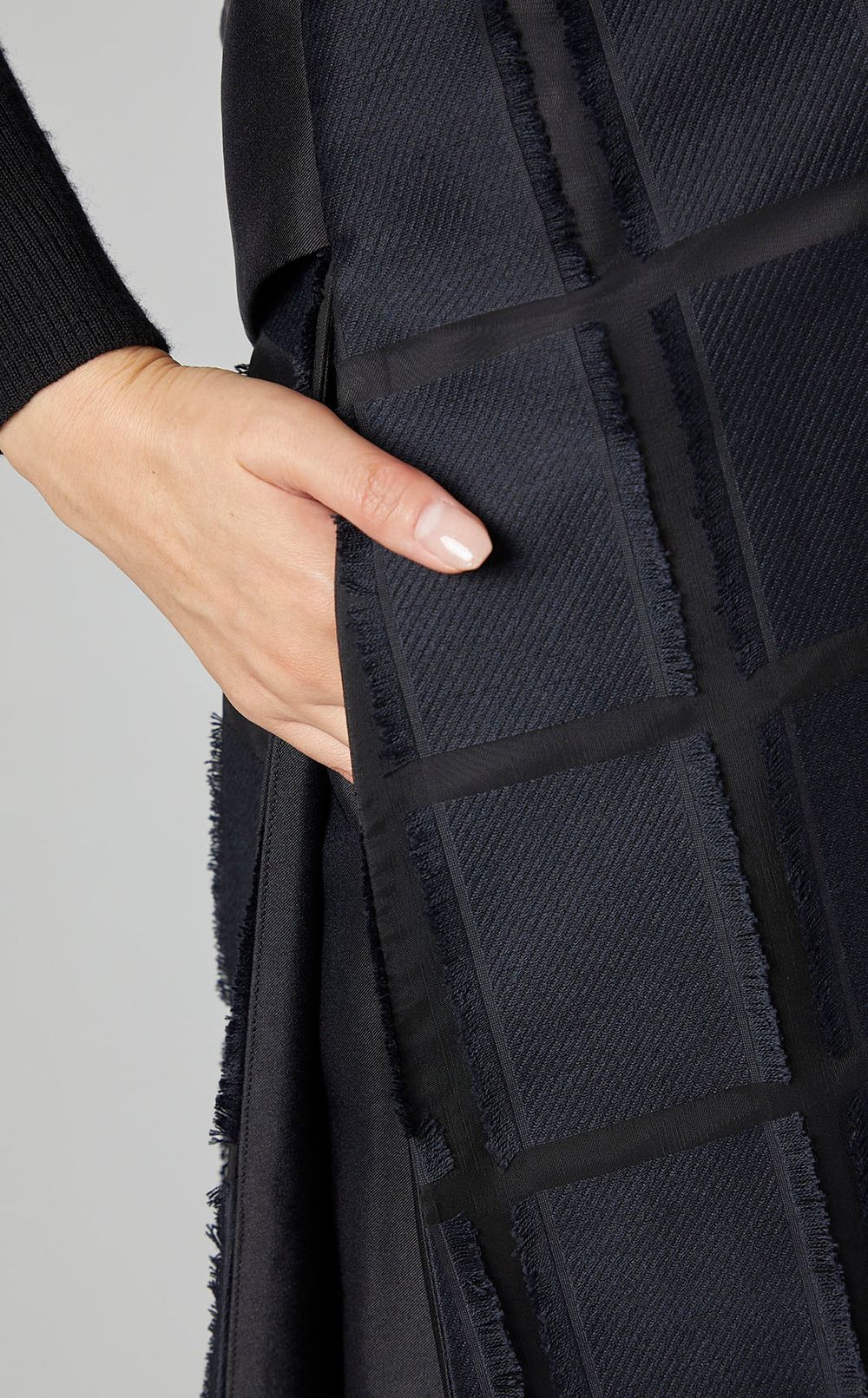 チェックジャガードVネックワンピース