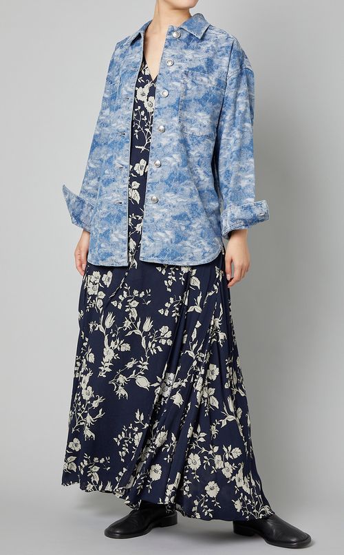 ジャガードデニムシャツブルゾン