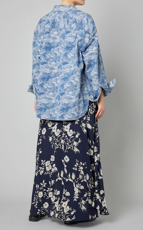 ジャガードデニムシャツブルゾン