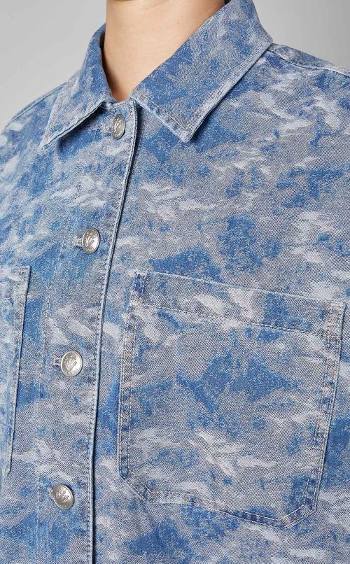 ジャガードデニムシャツブルゾン